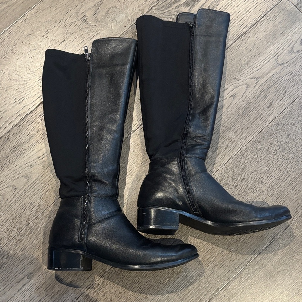 Black leather Knee-High Women's Boots 9.5